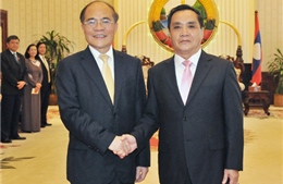 Chủ tịch Quốc hội Nguyễn Sinh Hùng hội kiến Thủ tướng Lào 